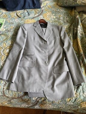 KACHINS Classic Men's Wool Suit Custom Made Gray